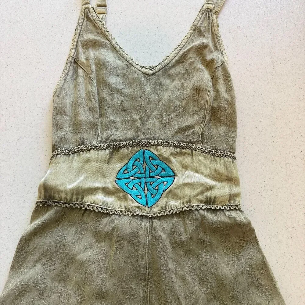 CeltiCouture Sz S Celtic Knot Embroidered Asymetrical Forest Fairy Whimsigoth - Picture 8 of 8